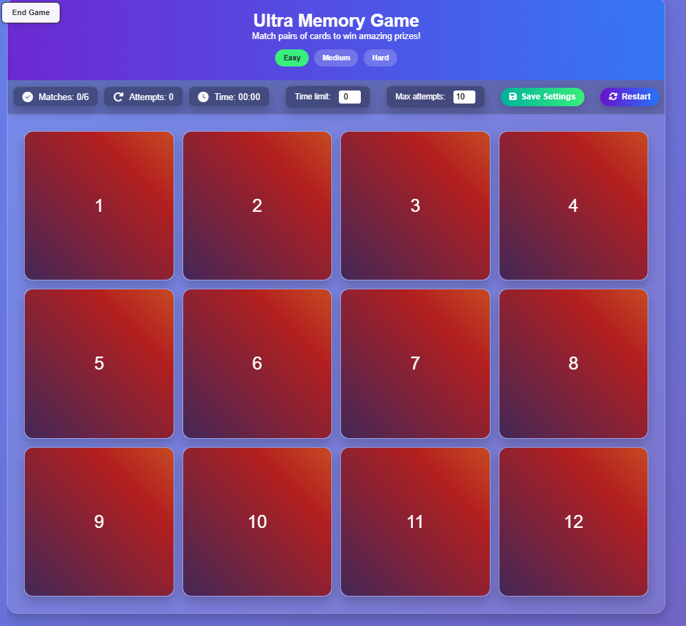 Ultra Memory Game Preview
